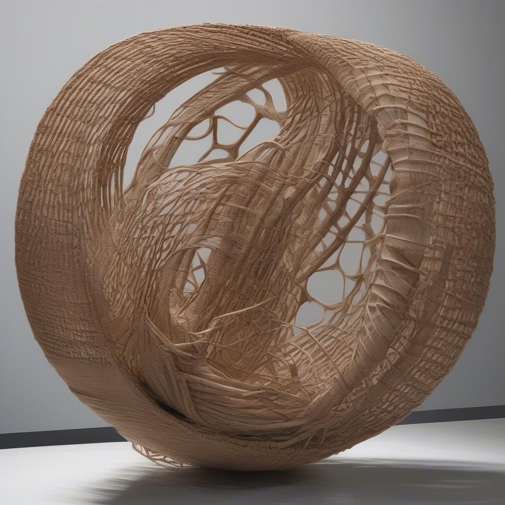 Abstract Wicker Sculpture Featuring Blueirus Technique