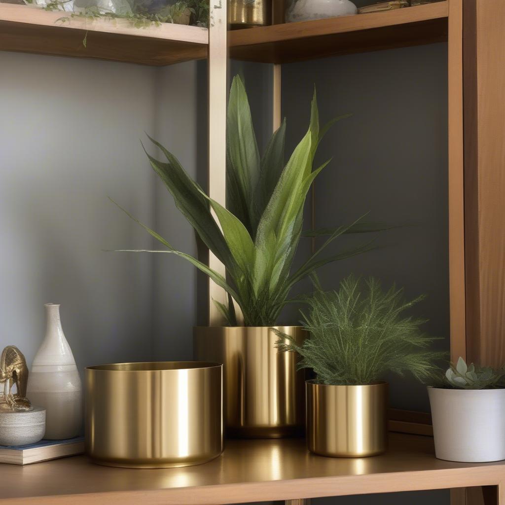 Various Brass Planters for Different Decor Styles