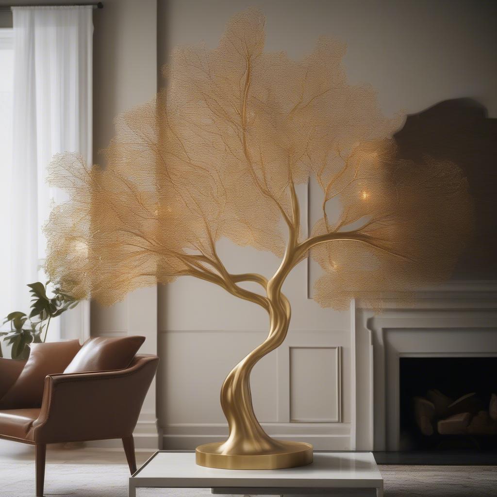 Brass Tree Living Room Decor