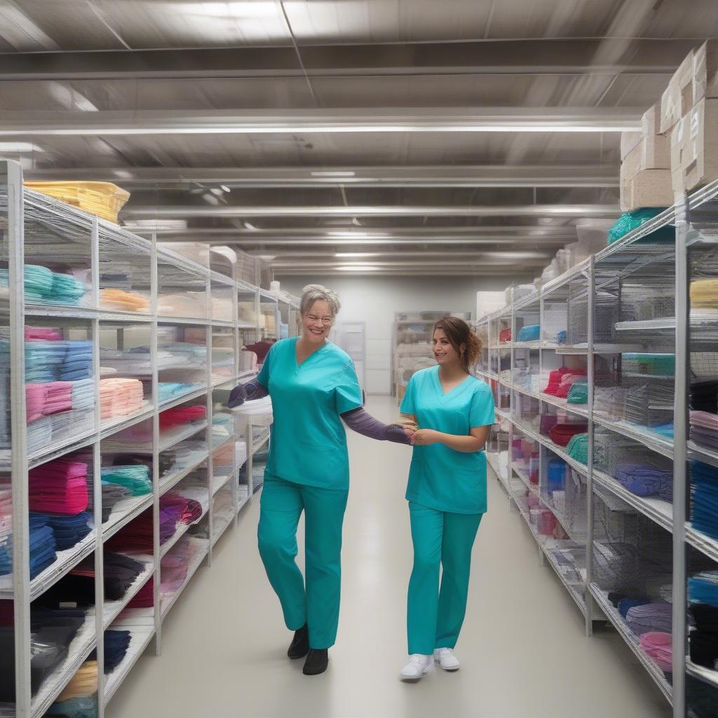 Inside a Physical Scrubs Warehouse