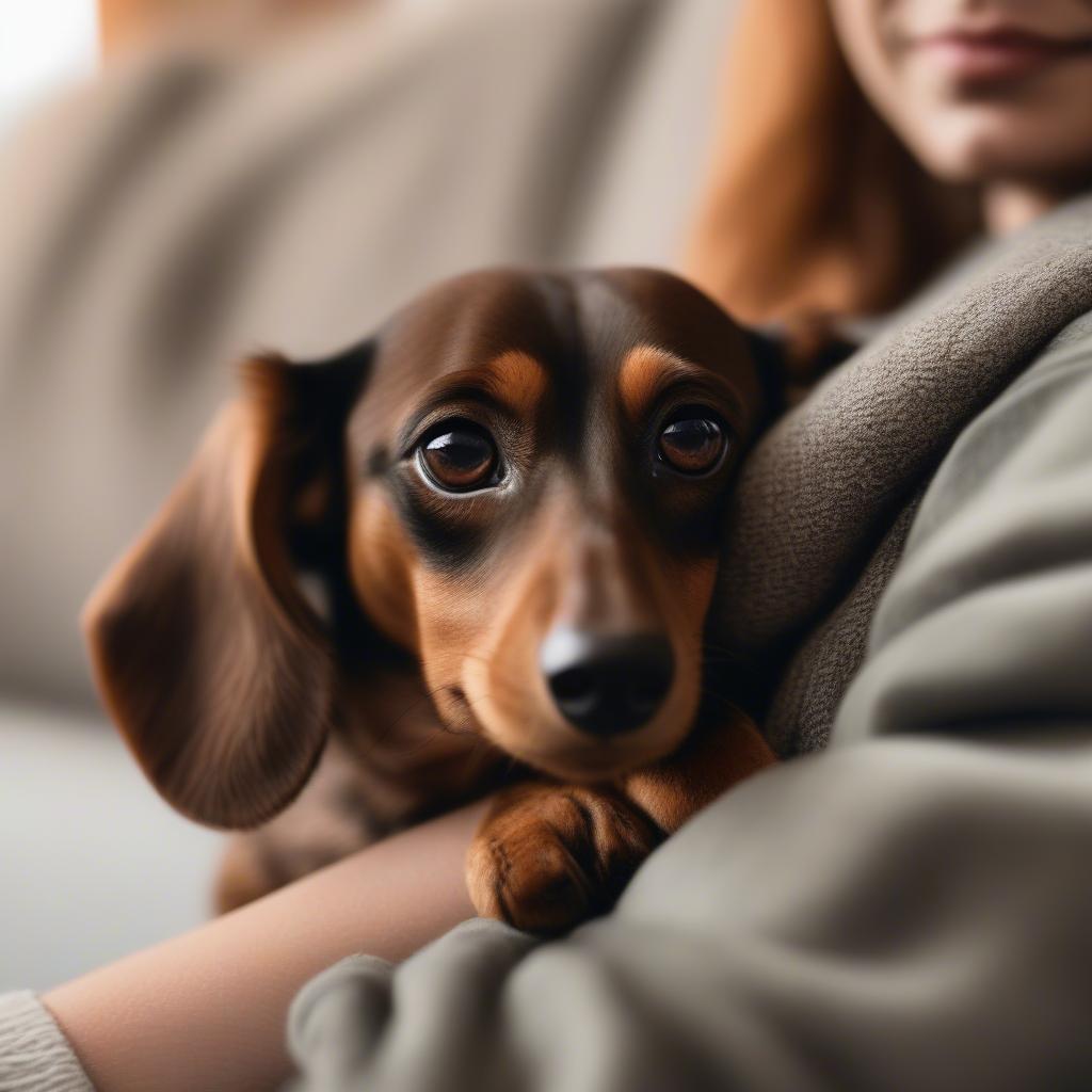 Brown Doxie Showing Affection