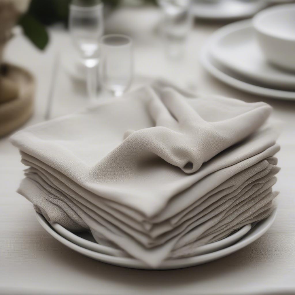 Variety of bulk linen napkins in different colors and sizes