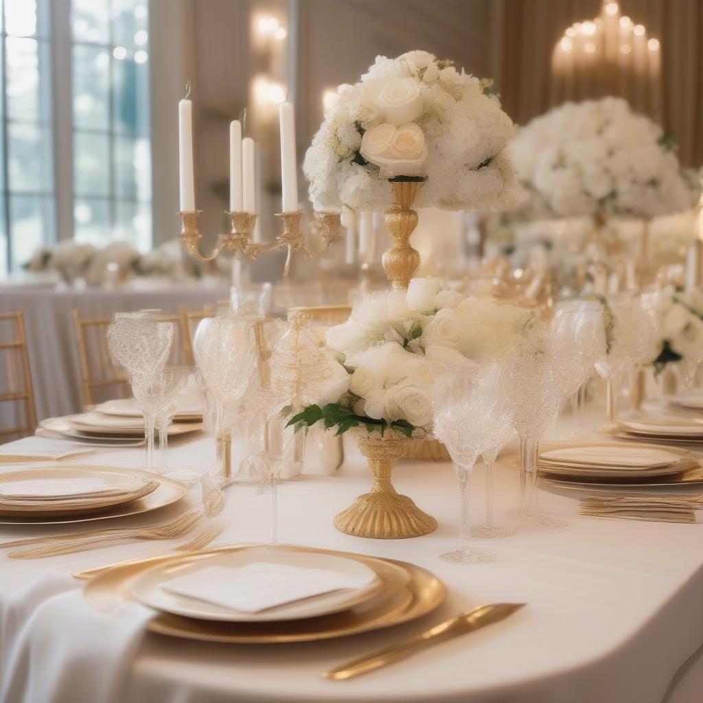 Bulk Plate Chargers at a Wedding Reception