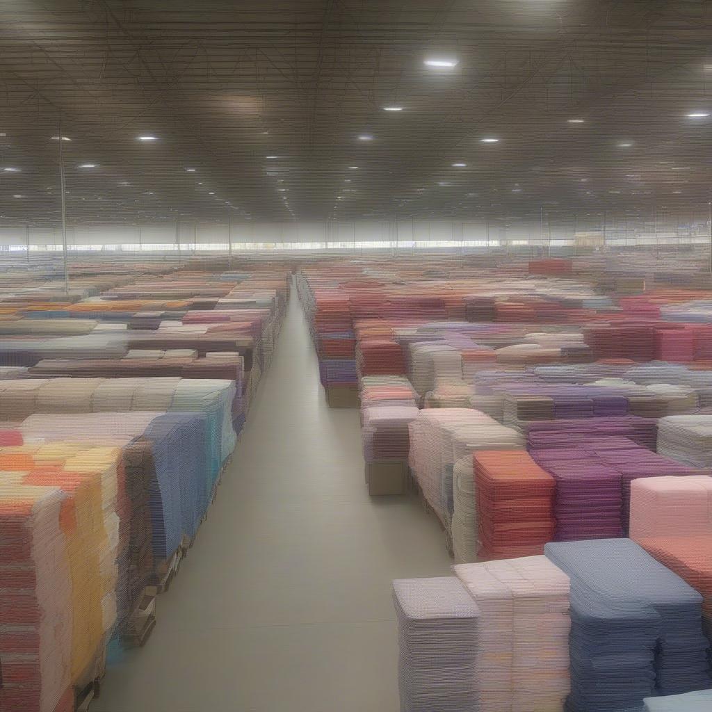 Bulk Tablecloths in a Warehouse