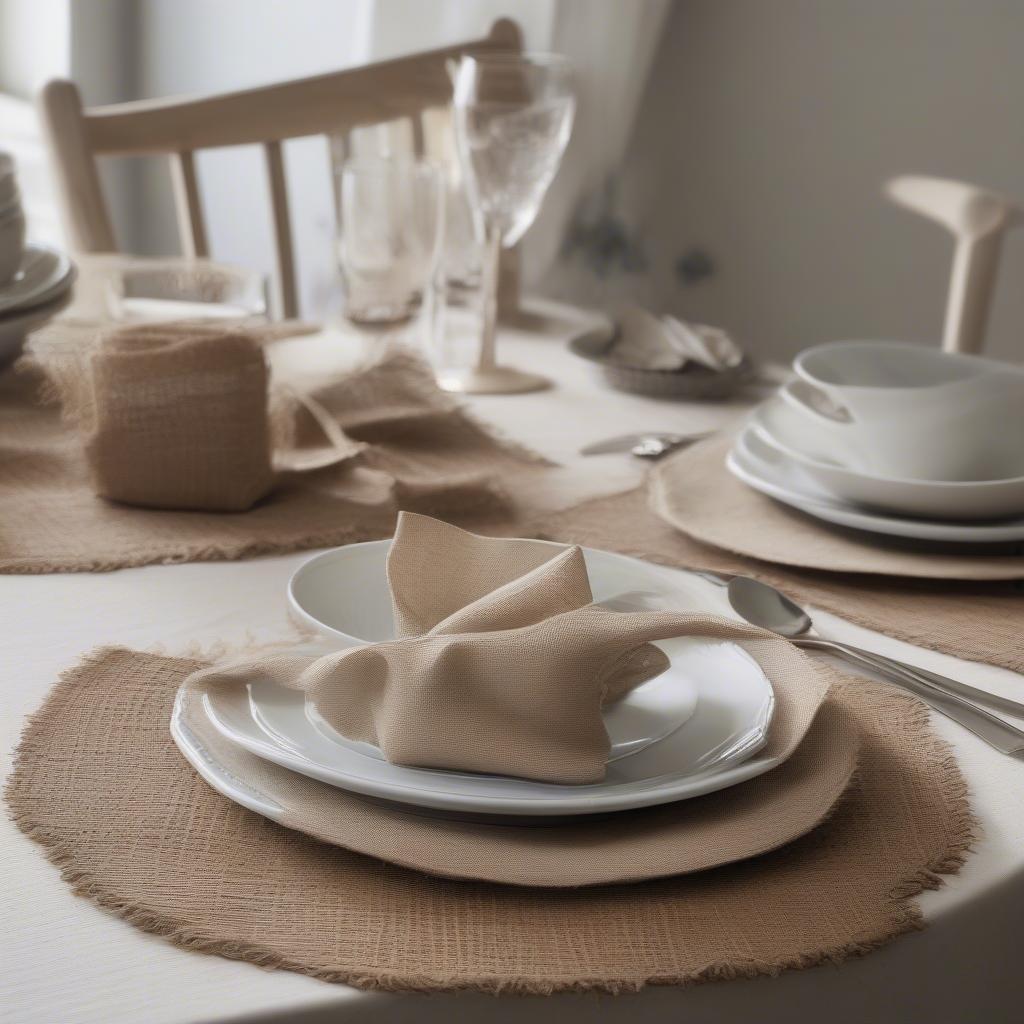 Burlap Placemat Table Setting