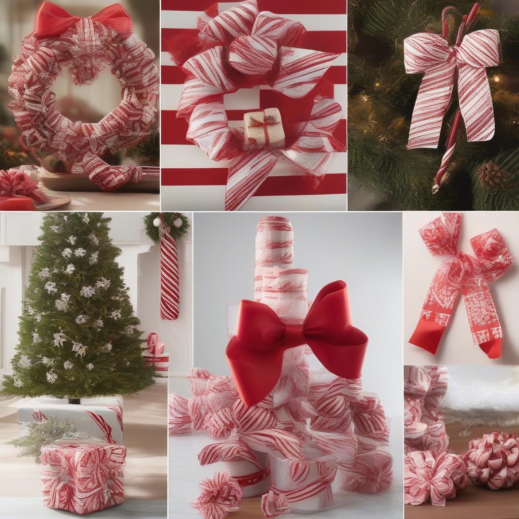 Candy Cane Bows in Holiday Decor