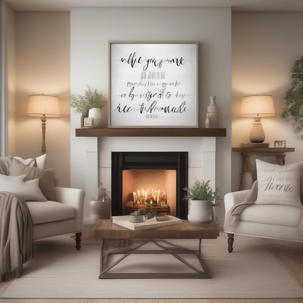 Canvas Art Sayings in a Living Room