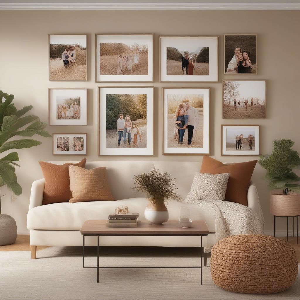 Canvas Gallery Wall in Living Room