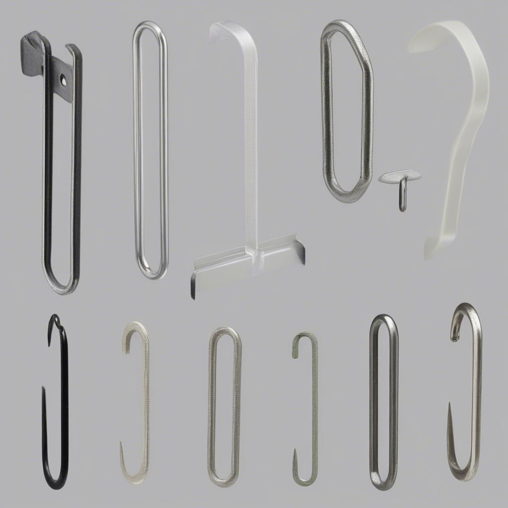 Various types of canvas hanging hooks available in the market