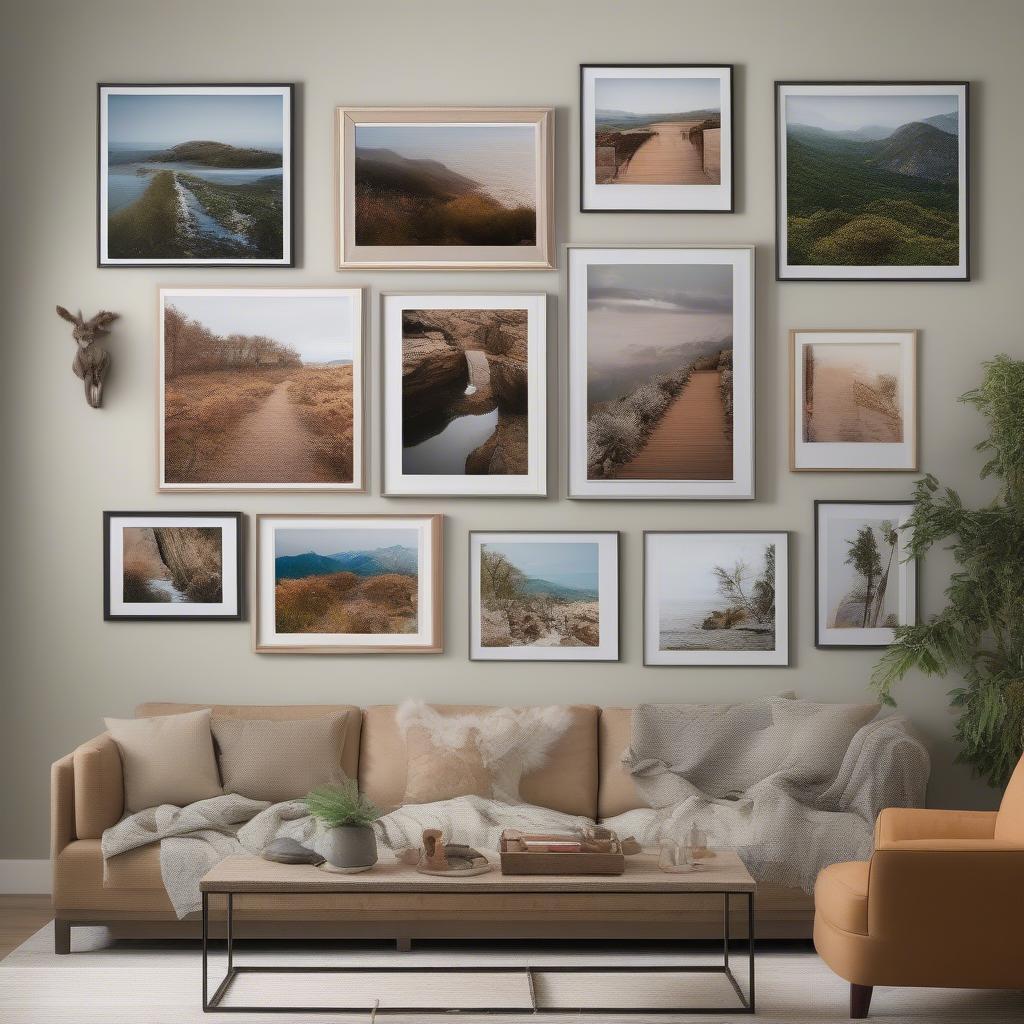 Gallery Wall with Various Canvas Photo Sizes