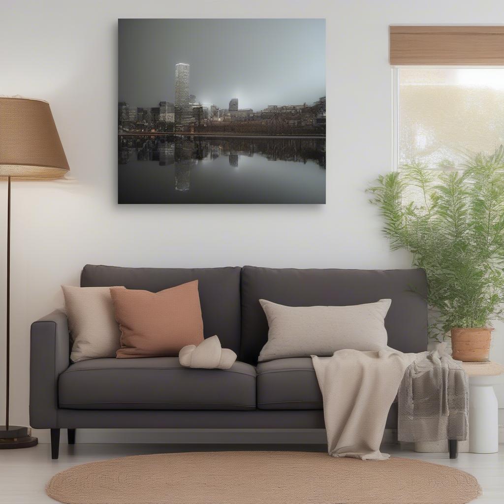 24x36 Canvas Print Displayed in a Living Room