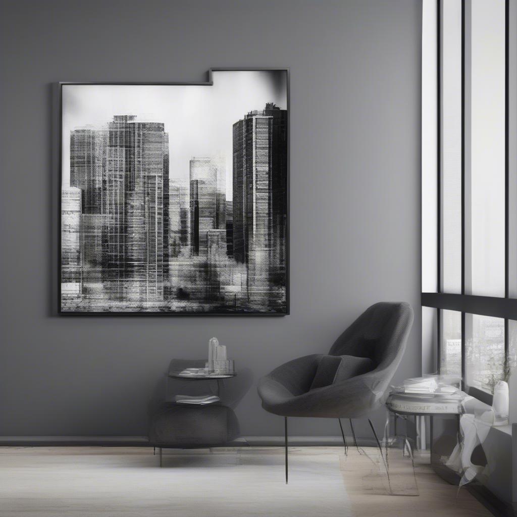 Canvas Print Displayed in a Modern Floating Frame