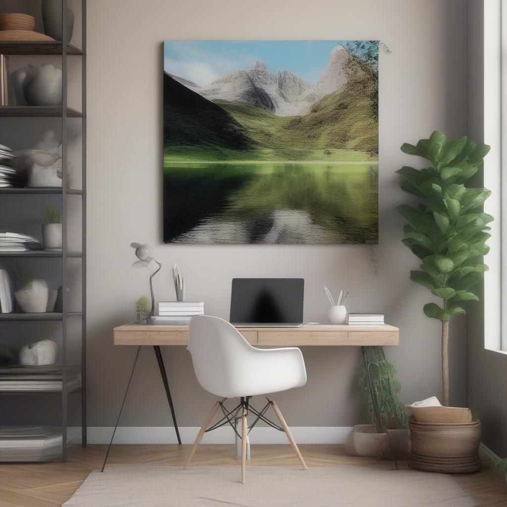 A Canvas Print Adding a Personal Touch to a Home Office