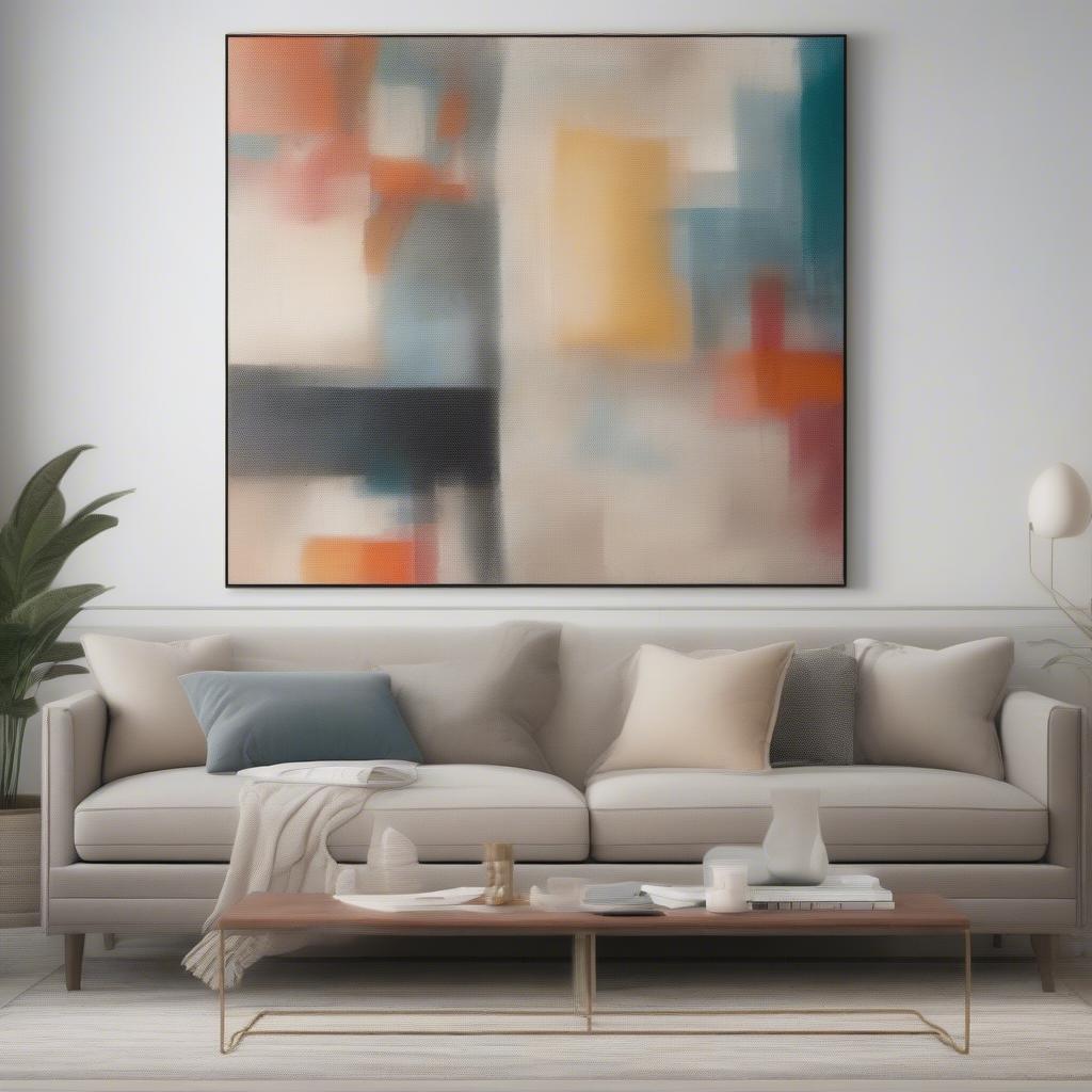 Modern Living Room Decor with Canvas Print Wall Art