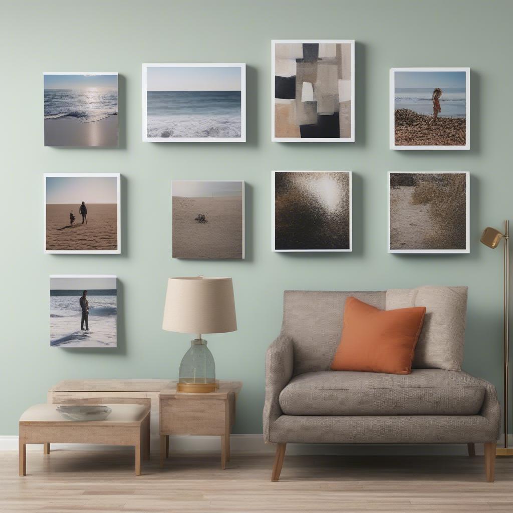 Comparison of different canvas print sizes