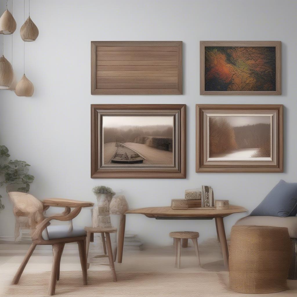 Canvas Prints Displayed with Various Wood Frame Options