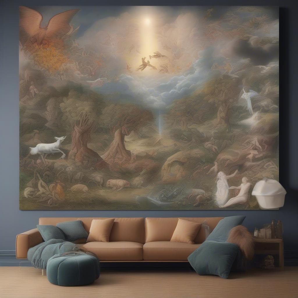 Creation Scene Canvas Religious Art