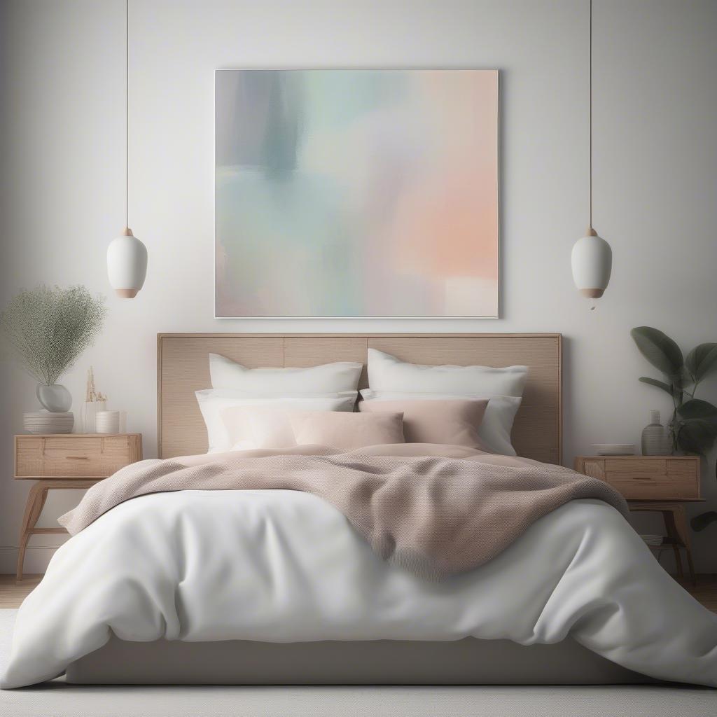 Ready to Hang Canvas Wall Art in a Bedroom