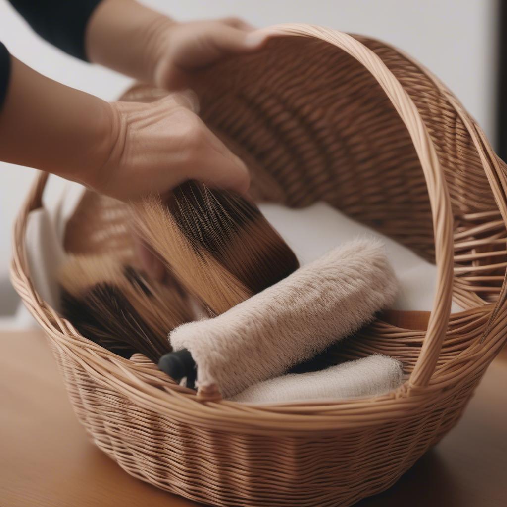 Cleaning and maintaining wicker and rattan baskets