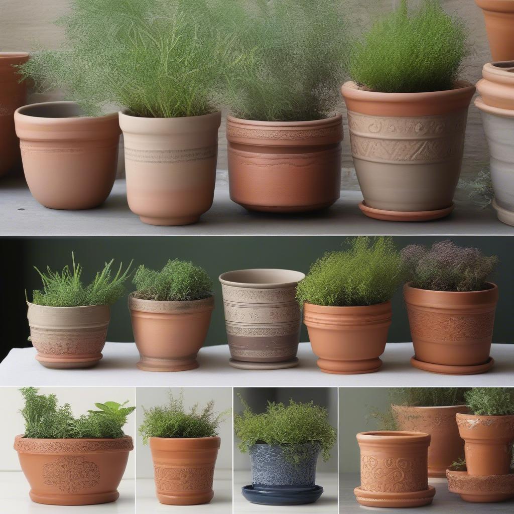 Variety of Ceramic Herb Pots