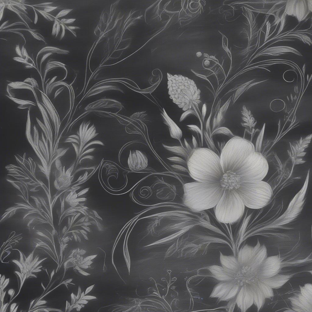 Intricate floral design drawn on a 24x36 chalkboard