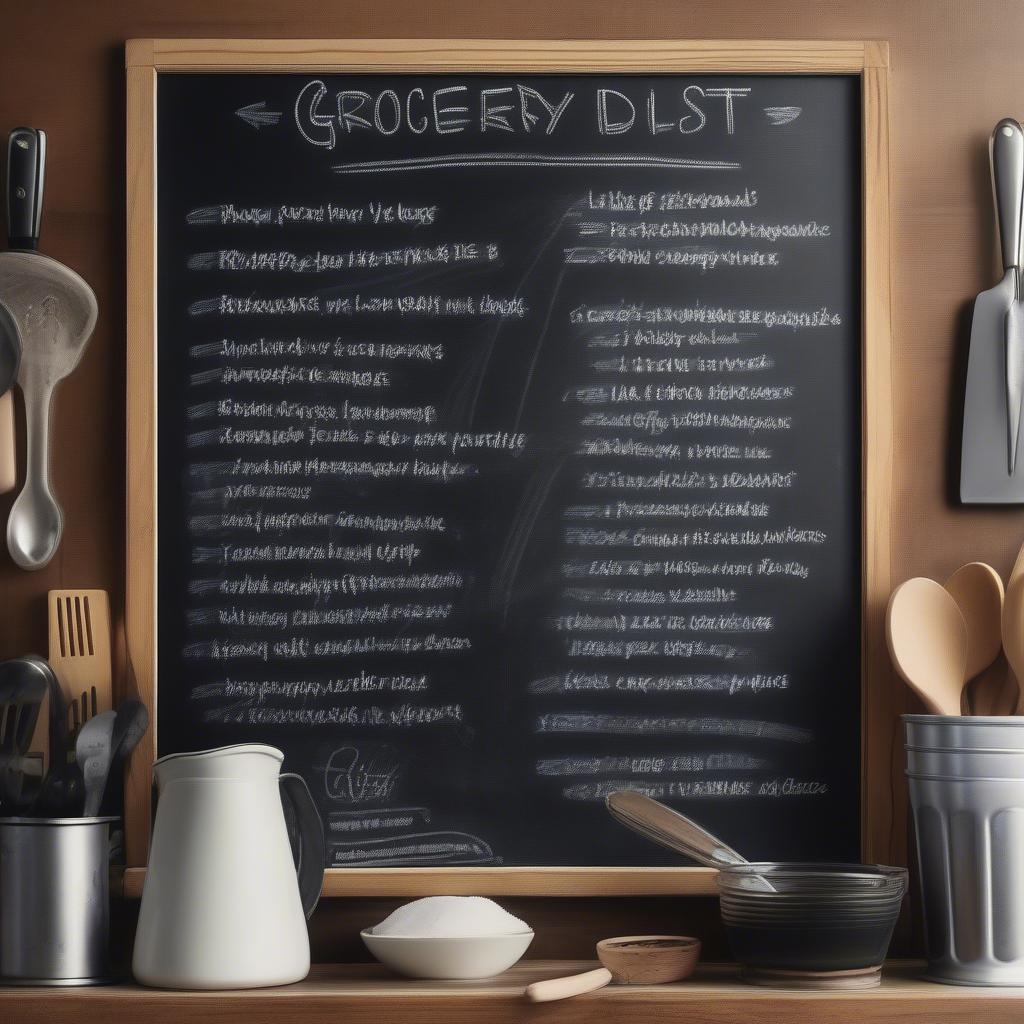 Chalkboard Kitchen Grocery List