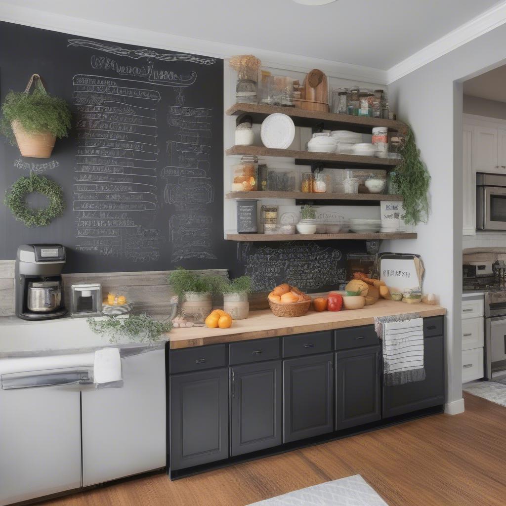 Chalkboard Paint Kitchen Accent Wall