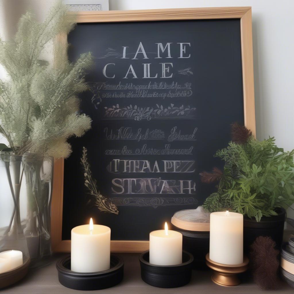 Chalkboard Table Stand Used in Home Decor