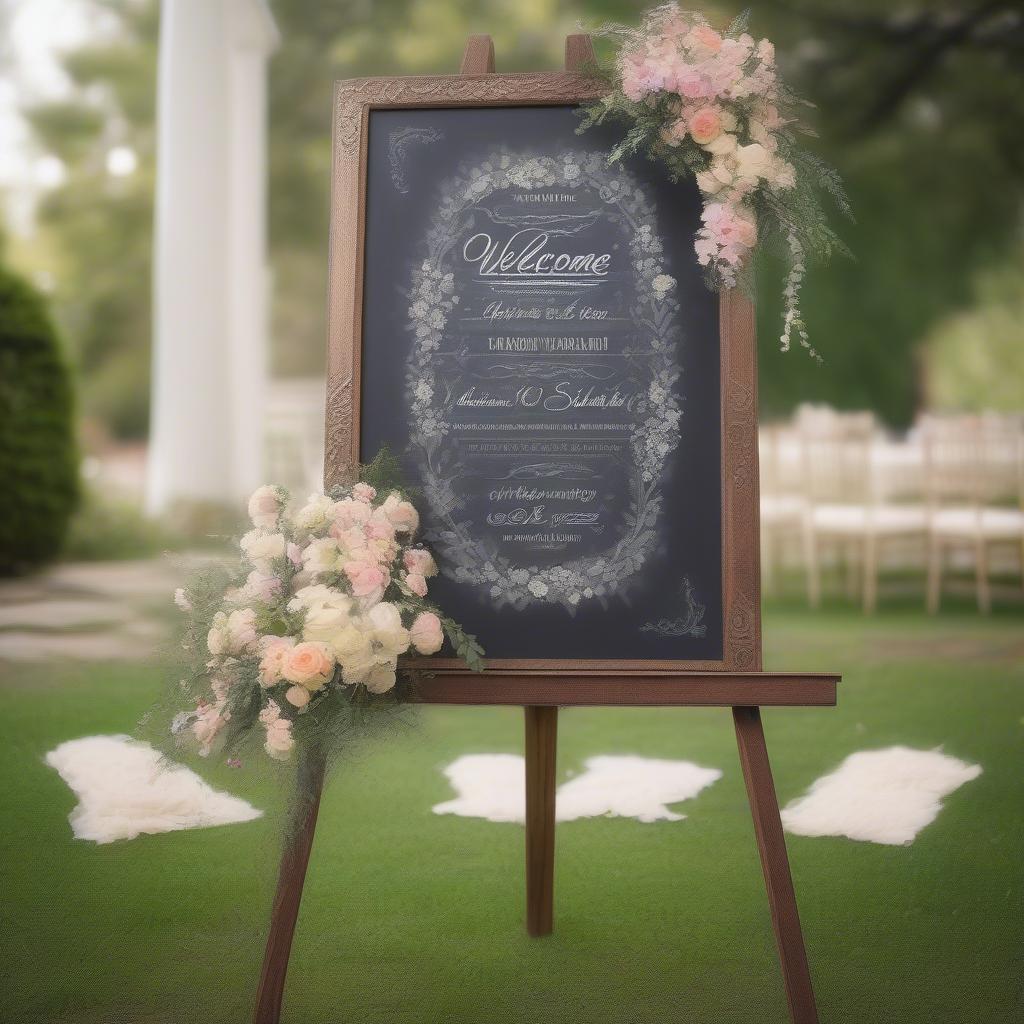 Chalkboard Wedding Welcome Sign