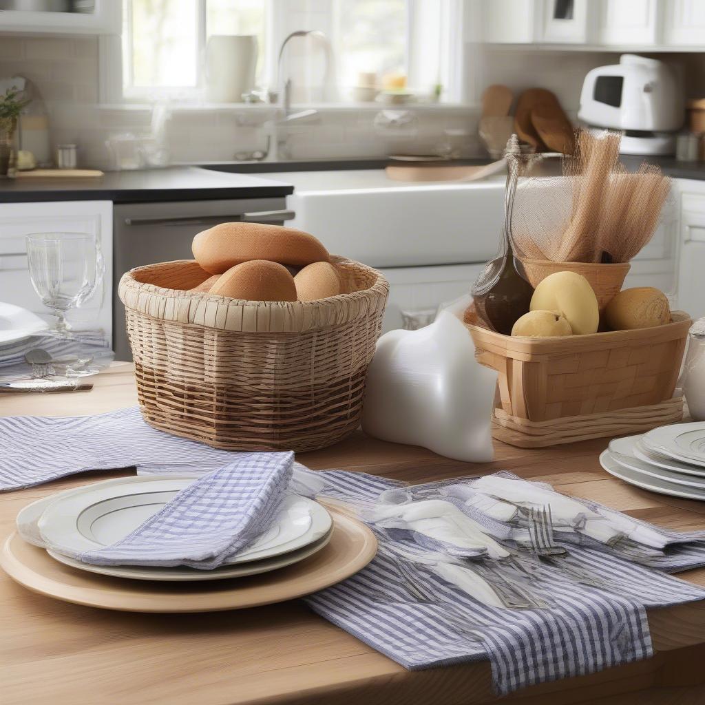 Creative Uses for Checkered Dish Towels - Placemats, Napkins, Bread Basket Wraps