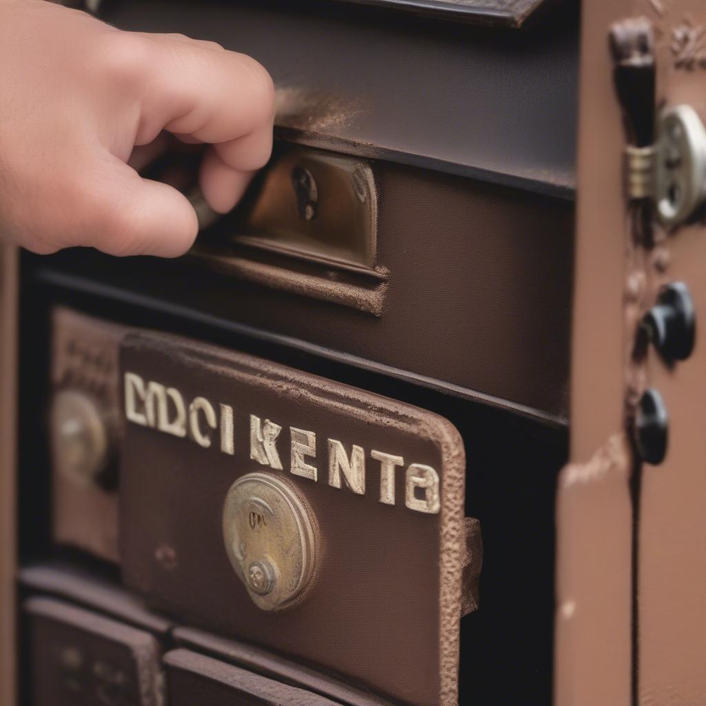 Inspecting a Vintage Mailbox for Damage