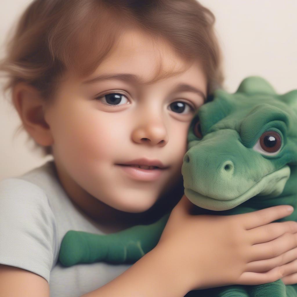 Child Hugging Dinosaur Warmie