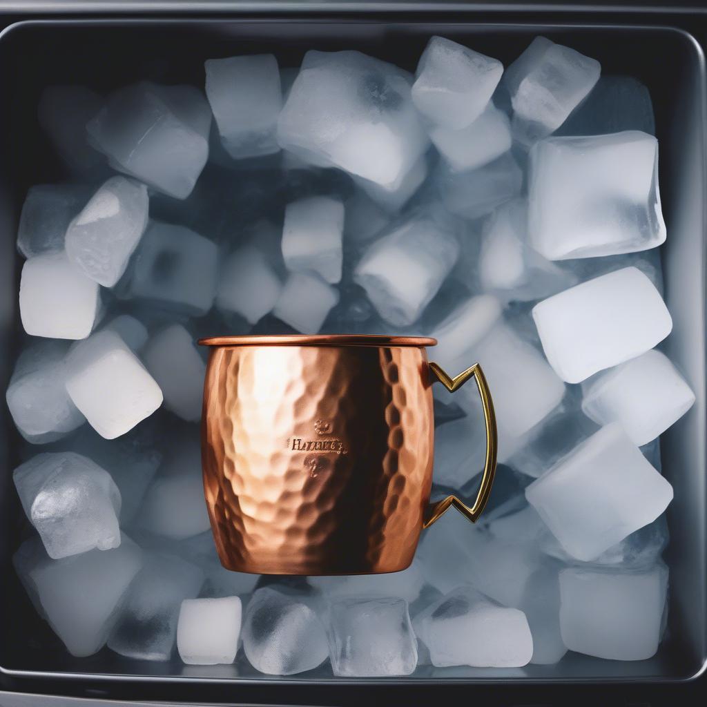 Chilled Moscow Mule Mug in Freezer