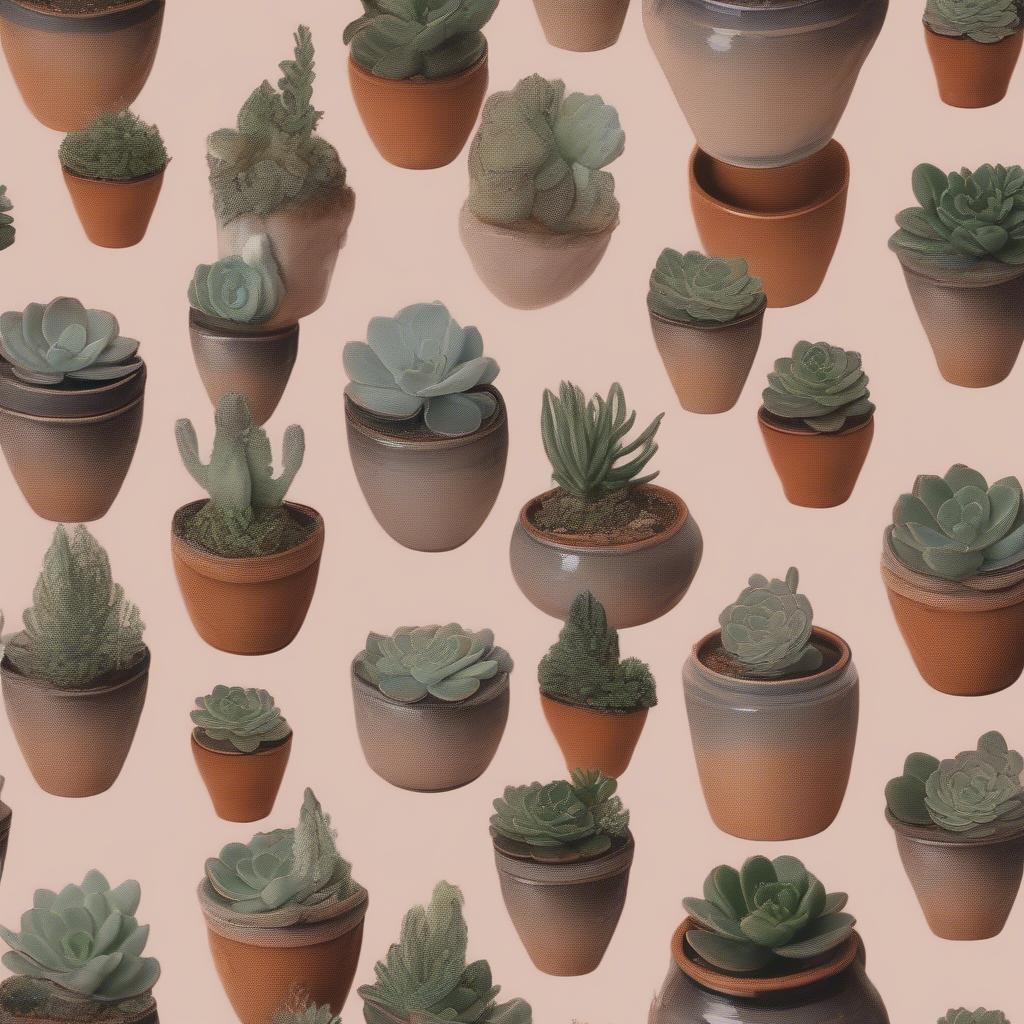 A person selecting a ceramic small pot from a variety of options, considering size, shape, and design to match their plant and decor.