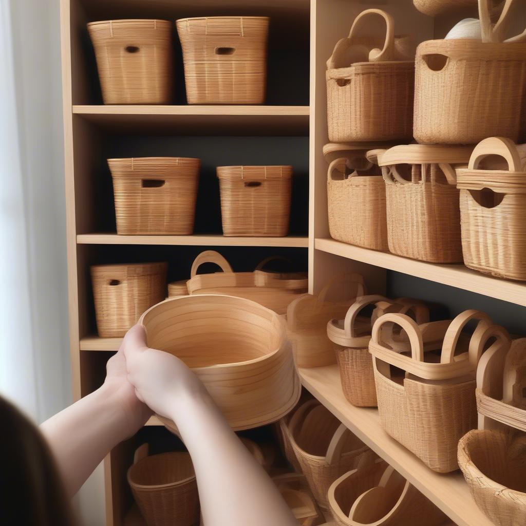 Choosing the right size and shape for your small wooden basket.