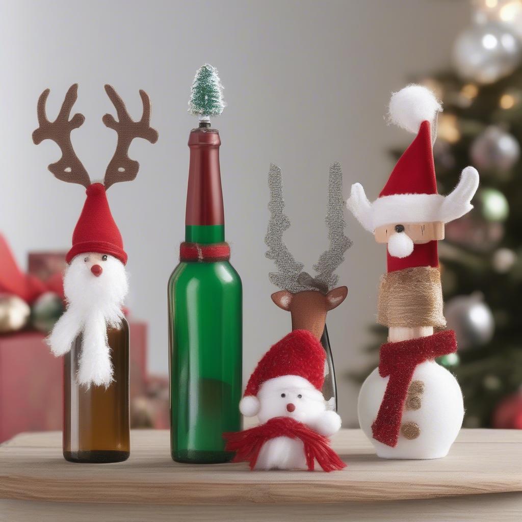 Various Christmas Bottle Toppers