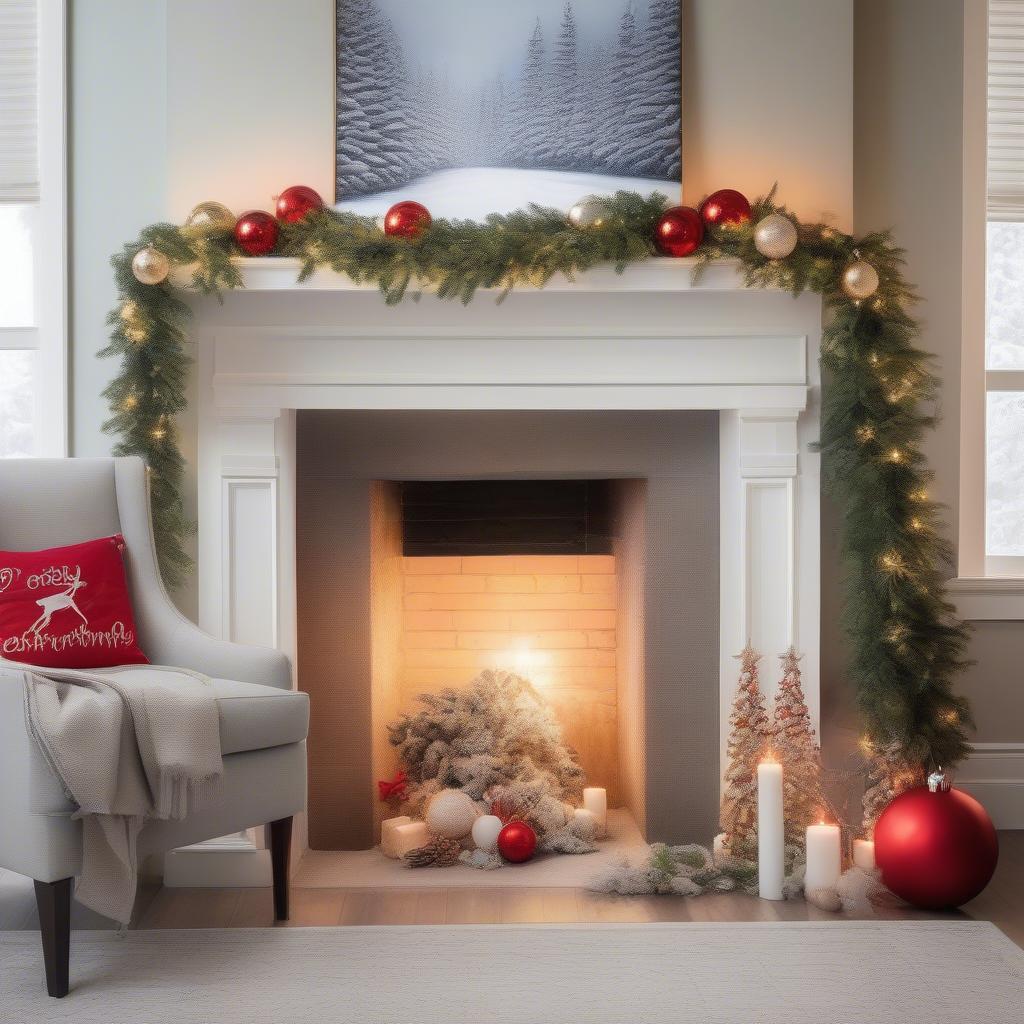 Christmas Canvas Art with Festive Decor