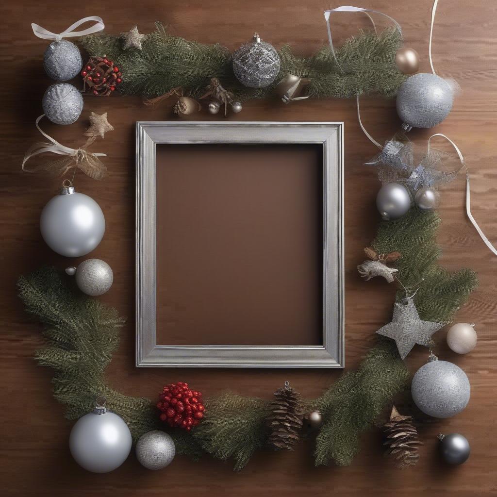 Christmas Collage Frame Materials: Wood, Metal, Wicker