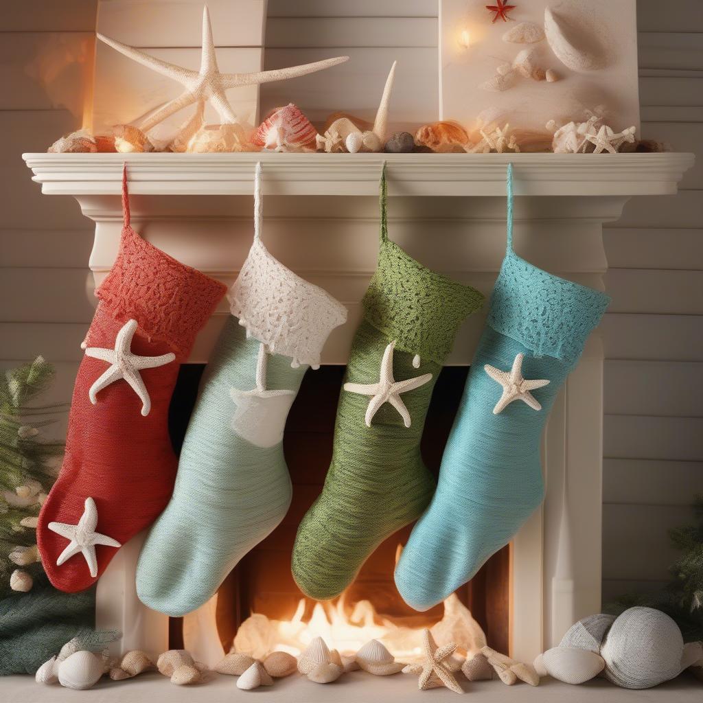 Beach-Themed Christmas in July Stockings