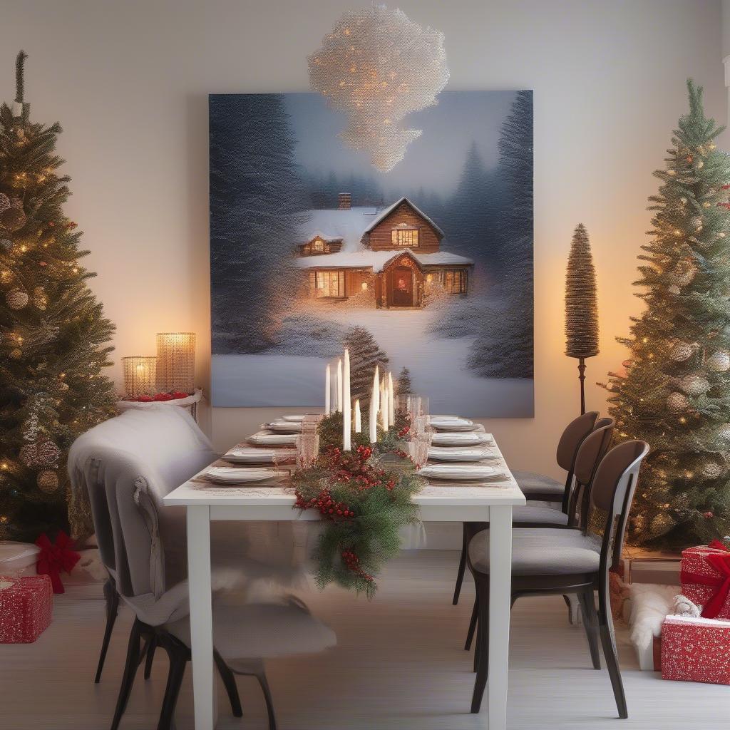 Christmas Large Canvas in a Dining Room