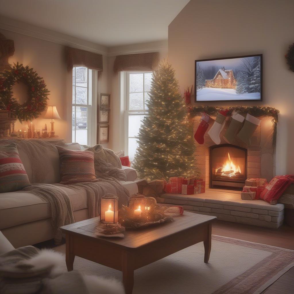 Christmas Large Canvas in a Living Room