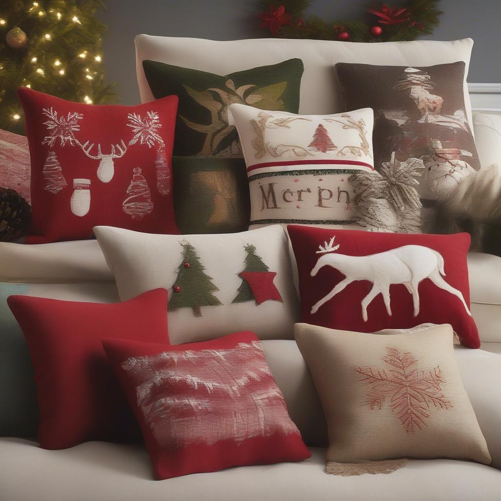 Variety of Christmas Lumbar Pillows