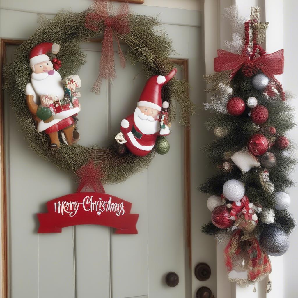 Christmas Ornament Door Hangers in Various Styles and Materials