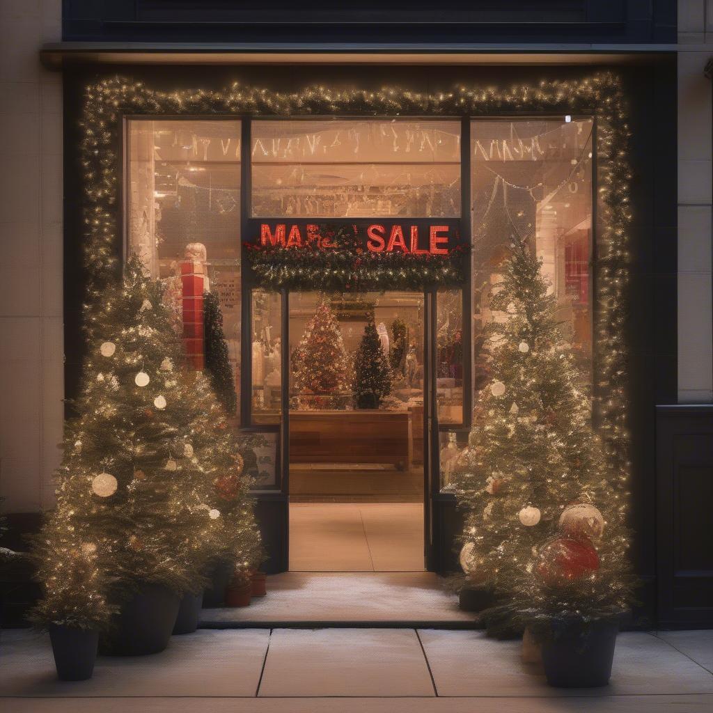 Illuminated Christmas Sale Signs Display