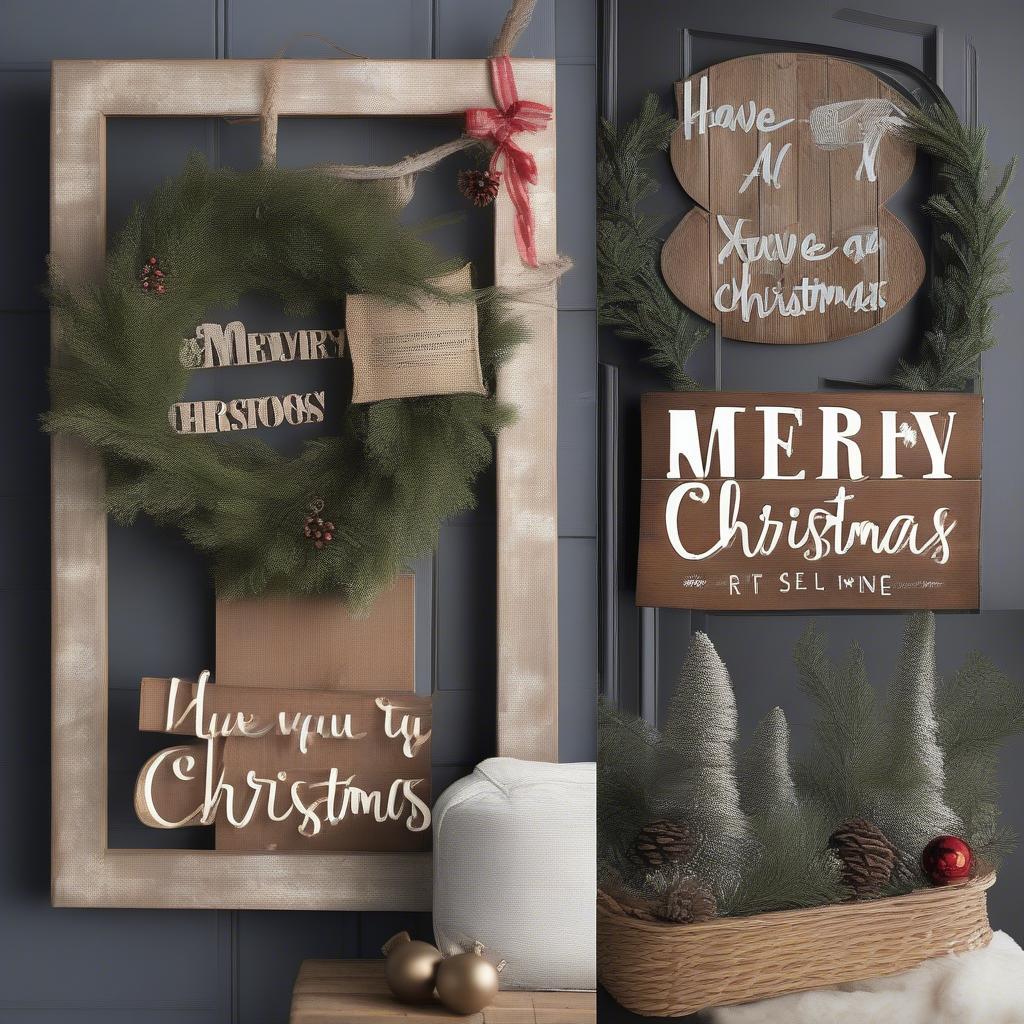 Christmas Sign Material Options: Wood, Metal, Wicker