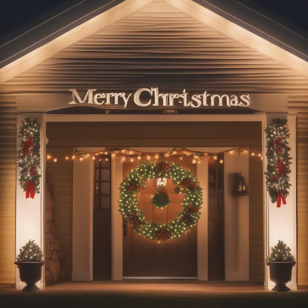 Outdoor Christmas Sign Metal Decoration