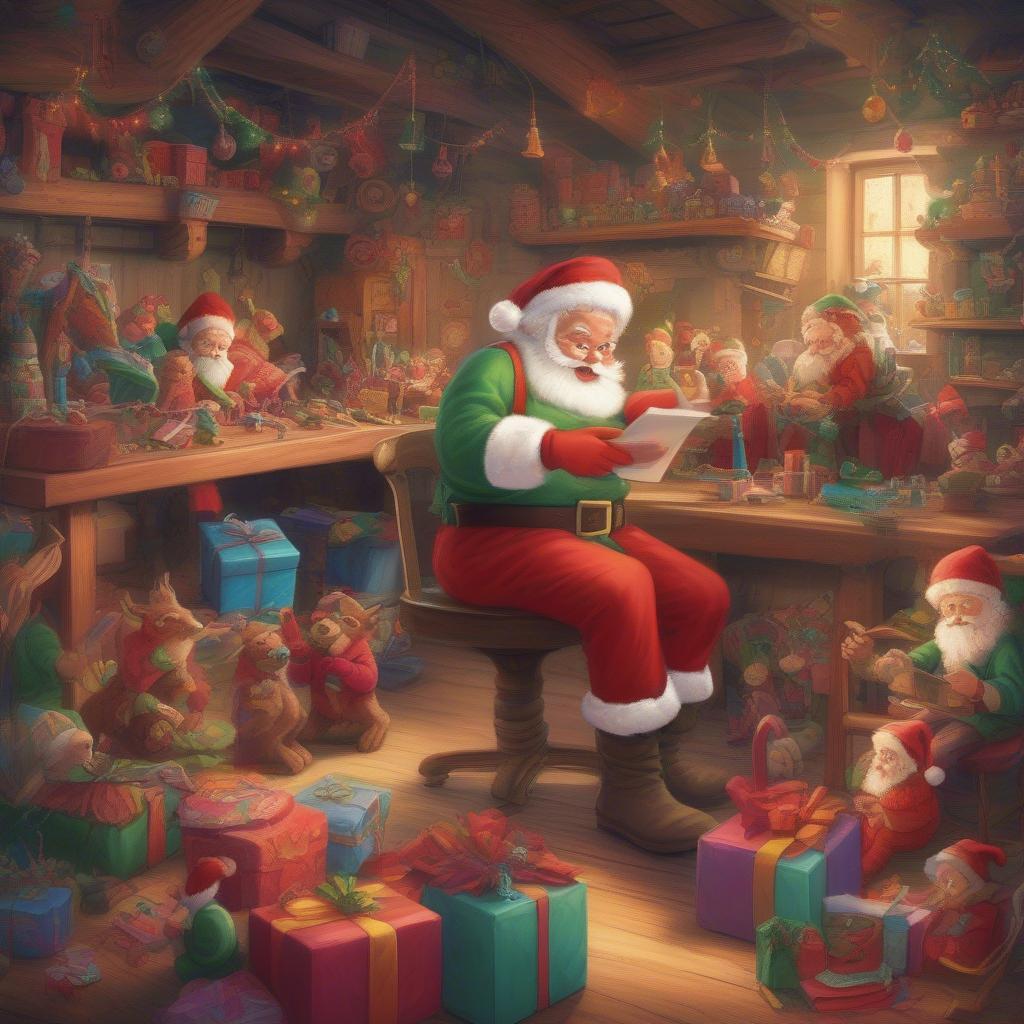 Christmas Story Santa's Workshop Artwork