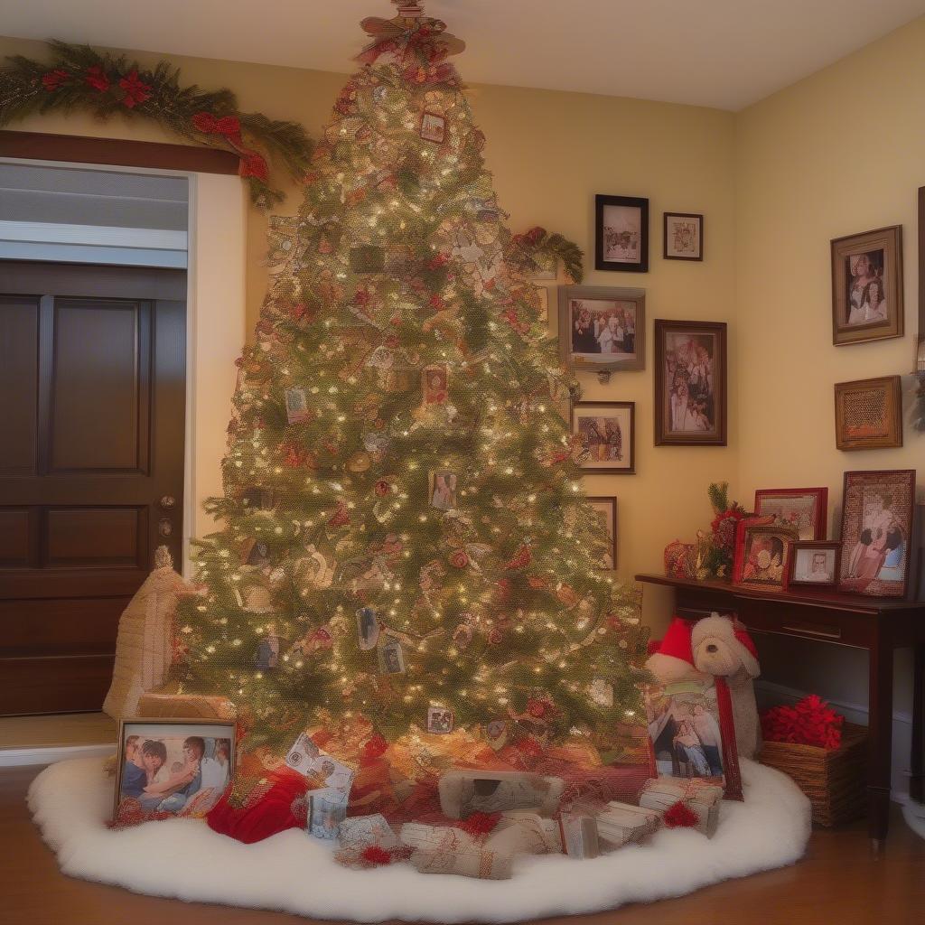 DIY Christmas Tree with Picture Ornaments