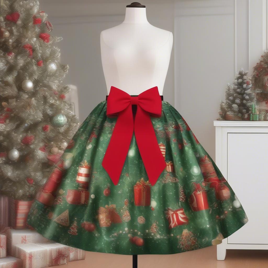 Christmas Tree with Bow Skirt Decor