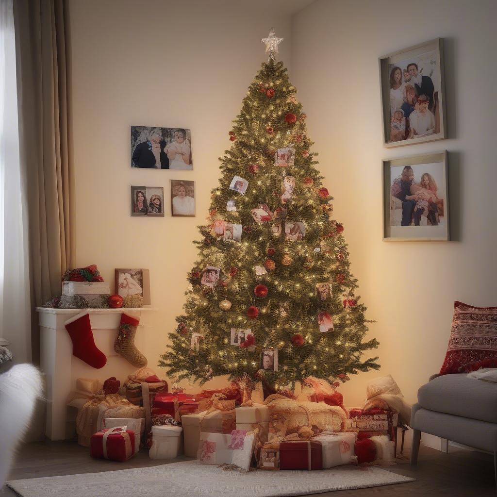 Displaying Personalized Photo Ornaments on a Christmas Tree